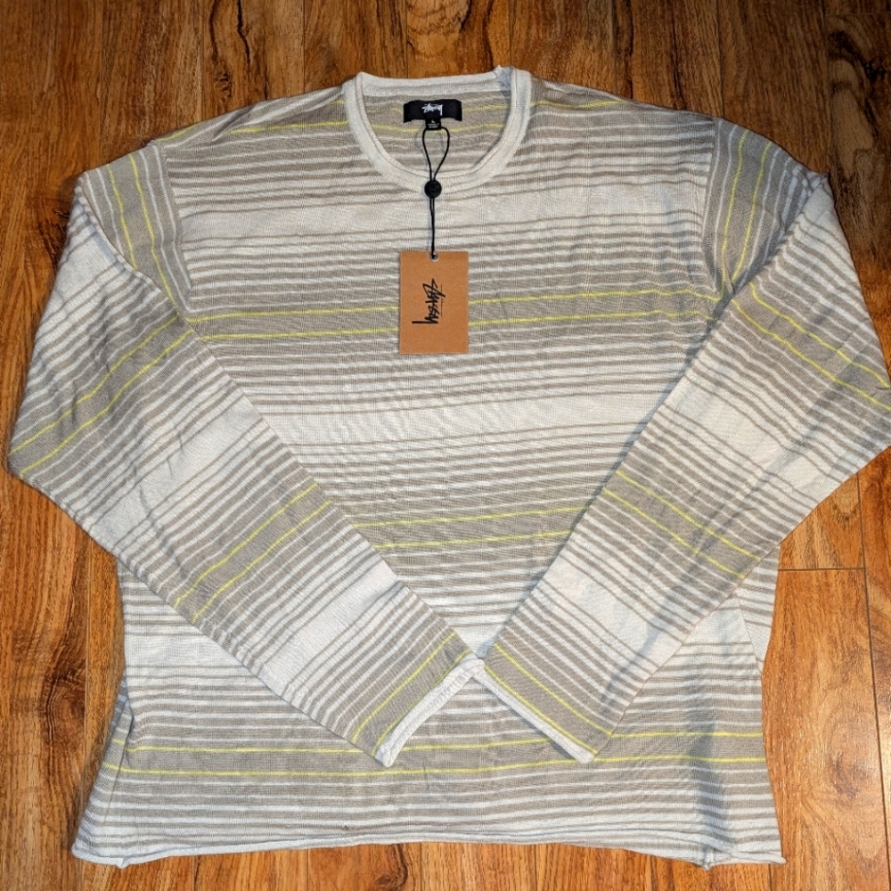 Stussy Horizontal Stripe Sweater 'Natural'